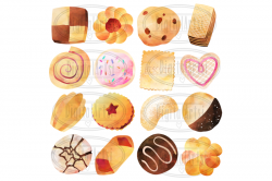 Watercolor Cookies Clipart By Digitalartsi | TheHungryJPEG.com