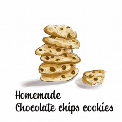 Hand drawn watercolor illustration - Cookies Clipart Image ...