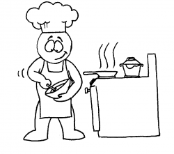 Cook clipart black and white, Cook black and white ...