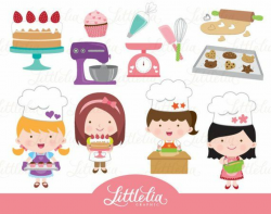 Baking girl clipart - girls cooking clipart - 15106 | Clip ...