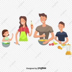 Family Cooking Materials Fruit And Warmth, Family, Cook, Son ...