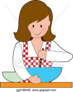 Stock Illustration - Woman cooking. Clipart gg4168449 - GoGraph