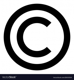 Copyright symbol icon black color flat style