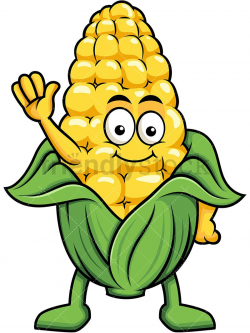 Cute Corn Mascot Waving | Clip Arts | Corn drawing, Cartoon drawings ...
