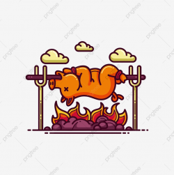 Roasted Whole Cow Vector, Cow Clipart, Bbq Party, Bbq Invitation ...