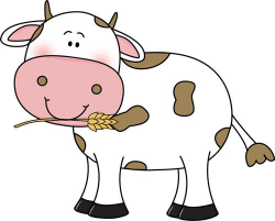 free cow clip art | Cow with Wheat in its Mouth Clip Art Image ...