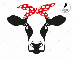Cow head bandana svg, cow svg, cow bandana svg, farm svg, heifer svg ...