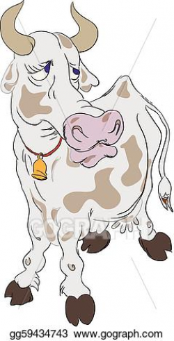 EPS Vector - Sad cow. Stock Clipart Illustration gg59434743 - GoGraph