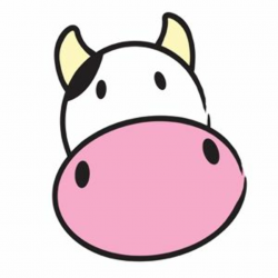 Cute Cow Clipart — Simple vector illustration of a cute cow head ...