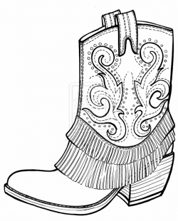 Pics of black and white cowboy boots coloring pages cowboy ...