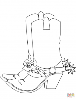 Cowboy Boots coloring page | Free Printable Coloring Pages