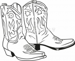 Country Cowboy Boots Clip Art | Black And White Cowboy ...