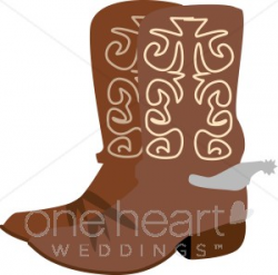 Brown Cowboy Boots with Silver Spurs Clipart | Western ...