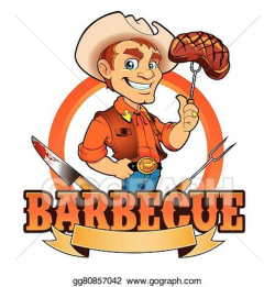 EPS Vector - Cowboy barbecue chef . Stock Clipart ...