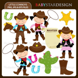 Little Cowboys Clipart INSTANT DOWNLOAD by babystardesign on ...