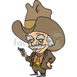 old cowboy man clipart. Royalty-free clipart # 372129