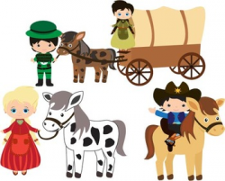 Cowboy Clip Art , western, wild west pony, Personal, school Use -052-