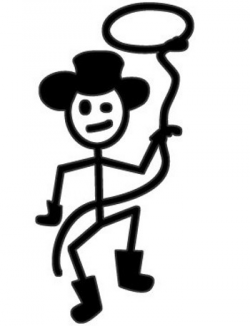 Cowboy Stick Figure Decal - Clip Art Library