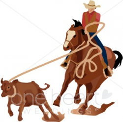 Calf Roping Cowboy Clipart | Western Wedding Clipart