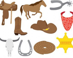 Cowboy digital clipart, wild west, sheriff, cowboy clip art ...