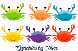 Colorful Crabs Clipart