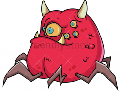 Scary Monster With Lots Of Eyes | Vector Illustrations | Scary ...