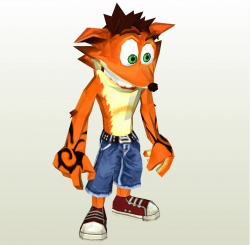 Papercraft .pdo file template for Crash Bandicoot - Figurine.