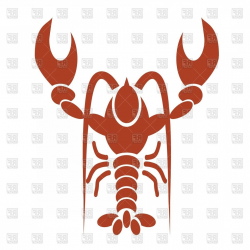 Silhouette Of Red Lobster Or Crawfish Vector Clipart | GeekChicPro