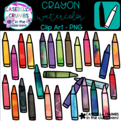 Crayons Watercolor Clip Art - 28 Images