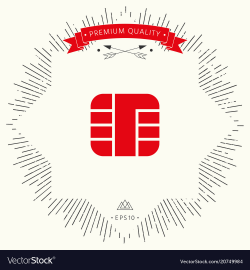 Chip of credit card icon vector image on VectorStock