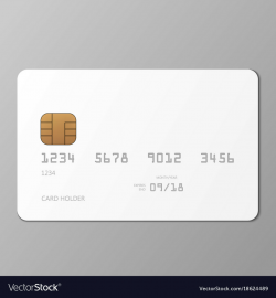 Realistic white credit card mockup template with