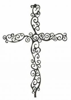 Girly cross clipart black and white outline - Clip Art Library