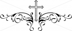 Decorative black cross clipart - Clipartix