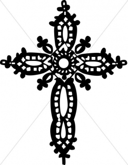 Black Crochet Cross Clipart | Cross Clipart