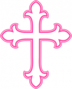 Pink Cross Outline Clip Art | Communion | Cross clipart, Clip art ...