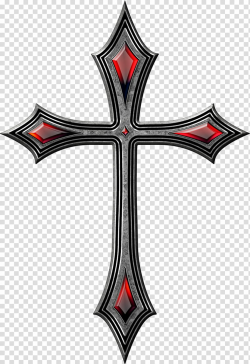 Gothic cross , metal cross with rubies transparent ...