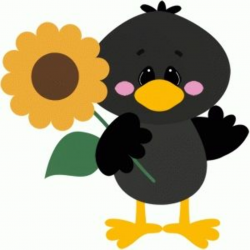 Crow holding sunflower fall | Fall clip art, Clip art, Fall ...