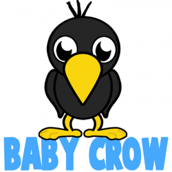 How to Draw Cartoon Baby Crows in Easy Step by Step Lesson ...