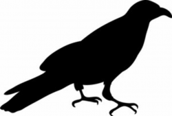 Crow Clipart Image: Silhouette of a Crow or Raven in Black ...