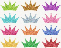 Digital Glitter Crown Clip Art, Princess Crown Clipart, Sparkly ...