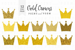 Gold Glitter Crown Clipart ~ Illustrations ~ Creative Market