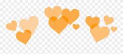 Orange Heart Hearts Crown Heartcrown Orange Aesthetic Clipart ...