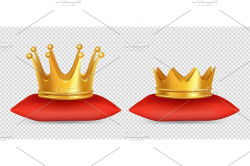 Realistic gold crowns. Vector king
