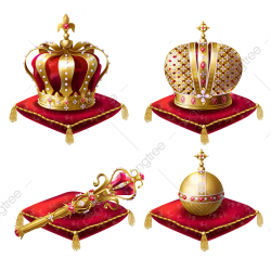 Royal Crowns Scepter And Orb Realistic Vector Set, Crown ...