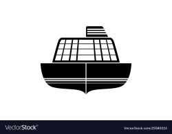 Isolated front view a cruise ship icon