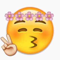 Flower-crown peace sign emoji\