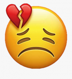 Sad Emoji Clipart Heartbroken - Red Heart Broken Emoji ...