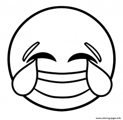 Print emoji laughing face with tears of joy coloring pages ...