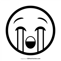 Loudly Crying Face Emoji Outline Vector | Emoji coloring ...