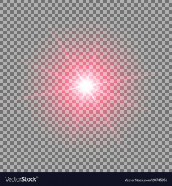Shining star on transparent background red color